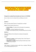 SOLUTIONS MANUAL FOR ACCOUNTING FOR DECISION MAKING AND CONTROL&comma; 10TH EDITION BY ZIMMERMAN QUESTIONS AND FULLY CORRECT ANSWERS