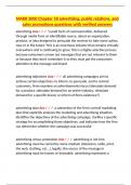 Principles of Marketing &ndash; MARK 3000 &ndash; University of Georgia &ndash; Chapter 18 Advertising&comma; PR&comma; and Sales Promotions with Verified Answers