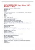 BMW ASSOCIATES Exam Solved 100&percnt; Correct A&plus; Pass
