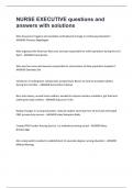 NURSE EXECUTIVE questions and answers with solutions&period;