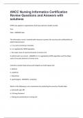 ANCC Nursing Informatics Certification Review Questions and Answers with solutions&period;