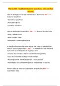  Principles of Marketing &ndash; MARK 3000 &lpar;Loomer&rpar; &ndash; University of Georgia &ndash; Final Exam Questions with Verified Answers