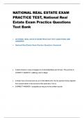 NATIONAL REAL ESTATE EXAM PRACTICE TEST&comma; National Real Estate Exam Practice Questions Test
