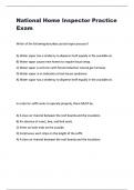 National Home Inspector Practice Exam questions and answers