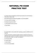 NATIONAL PSI EXAM PRACTICE TEST questions and answers