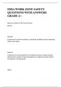 IMSA WORK ZONE SAFETY QUESTIONS WITH ANSWERS GRADE A