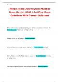Rhode Island Journeyman Plumber Exam Review 2025 &vert; Certified Exam Questions With Correct Solutions