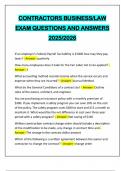 CONTRACTORS BUSINESS&sol;LAW EXAM QUESTIONS AND ANSWERS 2025&sol;2026