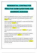 RESIDENTIAL CONTRACTOR PRACTICE EXAM QUESTIONS AND ANSWERS 2025&sol;2026