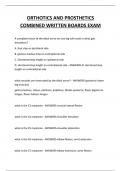  ORTHOTICS AND PROSTHETICS COMBINED WRITTEN BOARDS EXAM QUESTIONS AND ANSWERS 2025