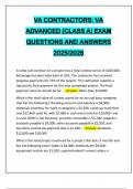 VA CONTRACTORS&colon; VA ADVANCED &lpar;CLASS A&rpar; EXAM QUESTIONS AND ANSWERS 2025&sol;2026