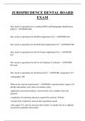  JURISPRUDENCE DENTAL BOARD EXAM QUESTIONS AND ANSWERS 2025