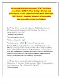 Advanced Health Assessment CEA Prep Nurse  practitioner &lpar;NP&rpar; Verified Multiple Choice and  Conceptual Actual Exam Questions With Reviewed  100&percnt; Correct Detailed Answers & Rationales  Guaranteed Pass&excl;&excl;Current Update 