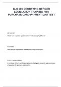 CLG 006 CERTIFYING OFFICER LEGISLATION TRAINING FOR PURCHASE CARD PAYMENT 