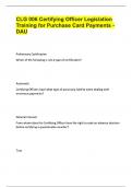 CLG 006 Certifying Officer Legislation Training for Purchase Card Payments -DAU questions and answers