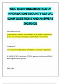 WGU D430 FUNDAMENTALS OF INFORMATION SECURITY ACTUAL EXAM QUESTIONS AND ANSWERS 2025&sol;2026