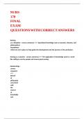 NURS 170 FINAL EXAM QUESTIONS WITH CORRECT ANSWERS 