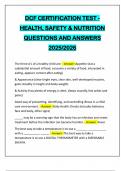 DCF CERTIFICATION TEST - HEALTH&comma; SAFETY & NUTRITION QUESTIONS AND ANSWERS 2025&sol;2026