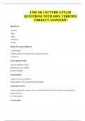 CMS 341 LECTURE 4 EXAM QUESTIONS WITH 100&percnt; VERIFIED CORRECT ANSWERS&excl;&excl;