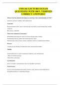 CMS 341 LECTURE 8 EXAM QUESTIONS WITH 100&percnt; VERIFIED CORRECT ANSWERS&excl;