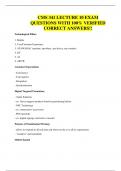 CMS 341 LECTURE 10 EXAM QUESTIONS WITH 100&percnt; VERIFIED CORRECT ANSWERS&excl;