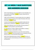 HIT 141 WEEK 7 QUIZ QUESTIONS AND ANSWERS 2025&sol;2026