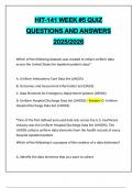 HIT-141 WEEK &num;5 QUIZ QUESTIONS AND ANSWERS 2025&sol;2026