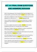 BUNDLE FOR HIT 141 EXAMS QUESTIONS AND 100&percnt; CORRECT ANSWERS 2025&sol;2026