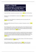 Chapter 1 Payroll Fundamentals Comprehensive Questions &lpar;Frequently Most Tested&rpar; with Verified Answers