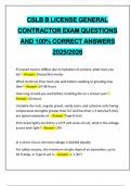 CSLB B LICENSE GENERAL CONTRACTOR EXAM QUESTIONS AND 100&percnt; CORRECT ANSWERS 2025&sol;2026