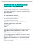BREATH ALCOHOL TESTING EXAM QUESTIONS AND ANSWERS