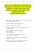 WGU C109 ELEMENTARY MATHEMATICS  METHODS OA PRACTICE TEST 2025&sol;2026  COMPLETE QUESTIONS BANK WITH  VERIFIED CORRECT ANSWERS&vert;&vert; 100&percnt;  GUARANTEED PASS  <BRAND NEW VERSION> 