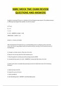 NBRC MOCK TMC EXAM REVIEW QUESTIONS AND ANSWERS