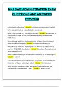 MK1 SWE ADMINISTRATION EXAM QUESTIONS AND ANSWERS 2025&sol;2026