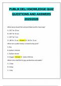 PUBLIX DELI KNOWLEDGE QUIZ QUESTIONS AND ANSWERS 2025&sol;2026