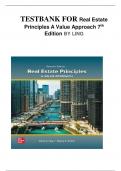 TESTBANK FOR Real Estate Principles A Value Approach 7th Edition BY LING