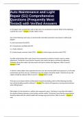 Auto Maintenance and Light Repair &lpar;G1&rpar; Comprehensive Questions &lpar;Frequently Most Tested&rpar; with Verified Answers