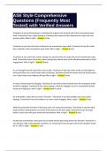 ASE Style Comprehensive Questions &lpar;Frequently Most Tested&rpar; with Verified Answers