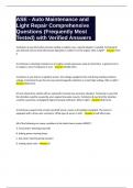 ASE - Auto Maintenance and Light Repair Comprehensive Questions &lpar;Frequently Most Tested&rpar; with Verified Answers
