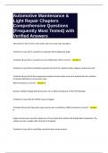 Automotive Maintenance & Light Repair Chapters Comprehensive Questions &lpar;Frequently Most Tested&rpar; with Verified Answers