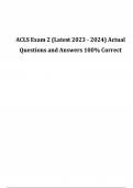 ACLS Exam 2 &lpar;Latest 2025 - 2026&rpar; Actual Questions and Answers 100&percnt; Correct