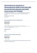  Introduction to Pharmacogenomics &lpar;Exam 1&rpar;&comma; Exam 2025&ndash;2026 Molecular Genetics and Drug Response Verified Q&A for 