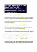 ASE Auto Maintenance & Light Repair Test &lpar;Test G1&rpar; Comprehensive Questions &lpar;Frequently Tested&rpar; with Verified Answers