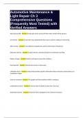 Automotive Maintenance & Light Repair Ch 3 Comprehensive Questions &lpar;Frequently Most Tested&rpar; with Verified Answers