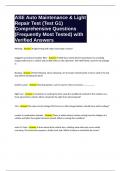 ASE Auto Maintenance & Light Repair Test &lpar;Test G1&rpar; Comprehensive Questions &lpar;Frequently Most Tested&rpar; with Verified Answers Package Deal