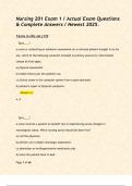 Nursing 201 Exam 1 &sol; Actual Exam Questions & Complete Answers &sol; Newest 2025&period;  