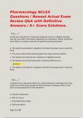 Pharmacology NCLEX Questions &sol; Newest Actual Exam Review Q&A with Definitive Answers &sol; A&plus; Score Solutions&period;
