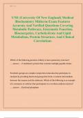 UNE &lpar;University Of New England&rpar; Medical  Biochemistry Midterm Exam Features  Accurate And Verified Questions Covering  Metabolic Pathways&comma; Enzymatic Function&comma;  Bioenergetics&comma; Carbohydrate And Lipid  Metabolism&comma; Protein Structure&comma; And Clinical  Correlation