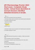 ATI Pharmacology Proctor 2023 final exam &sol; Complete Study Guide &sol; Actual Exam Questions & Correct Answers &lpar;Verified Detailed Answers&rpar; A Grade&period;