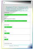 Raspberry Pi Test 1 Questions with   Correct Answers  for Specific Exam  Mail supergrades12&commat;gmail&period;com 